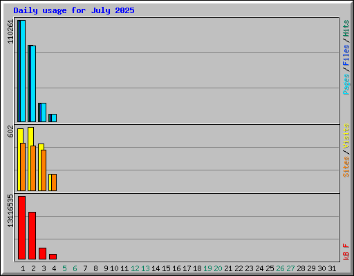 Daily usage for July 2025