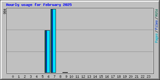 Hourly usage for February 2025